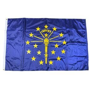 Flag Source Flag of Indiana Blue Nylon With Brass Grommets 3' x 5' Made in USA
